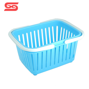 Portable plastic vegetable storage basket with handle